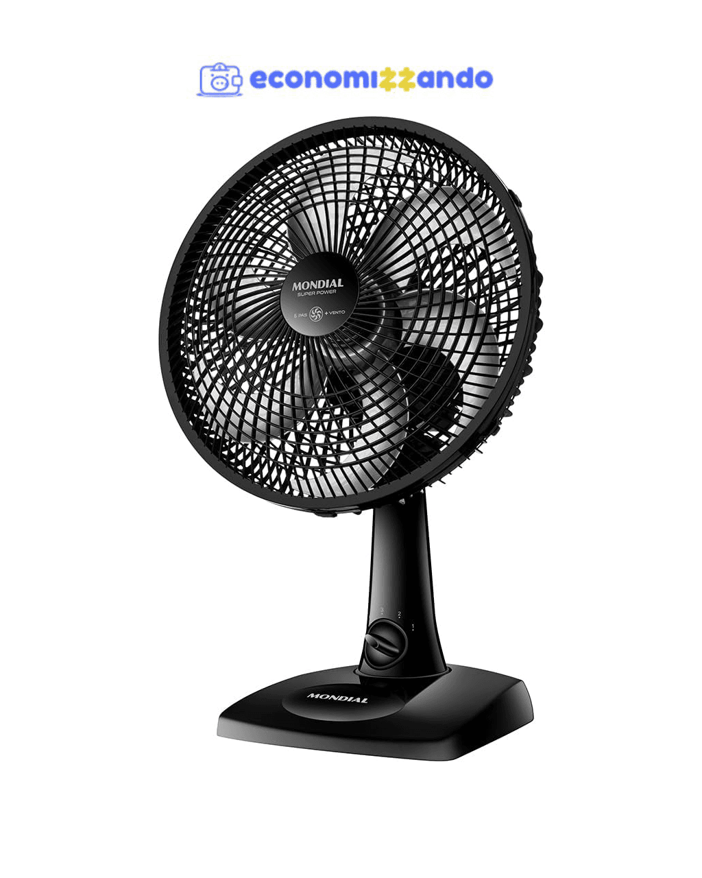 Ventilador de Mesa MONDIAL , 30cm, 6 pás, Super Power - VSP-30-B