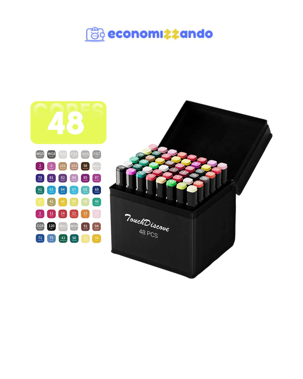Conjunto Canetas Marcador Canetinha Ponta Dupla 48 Cores Kit