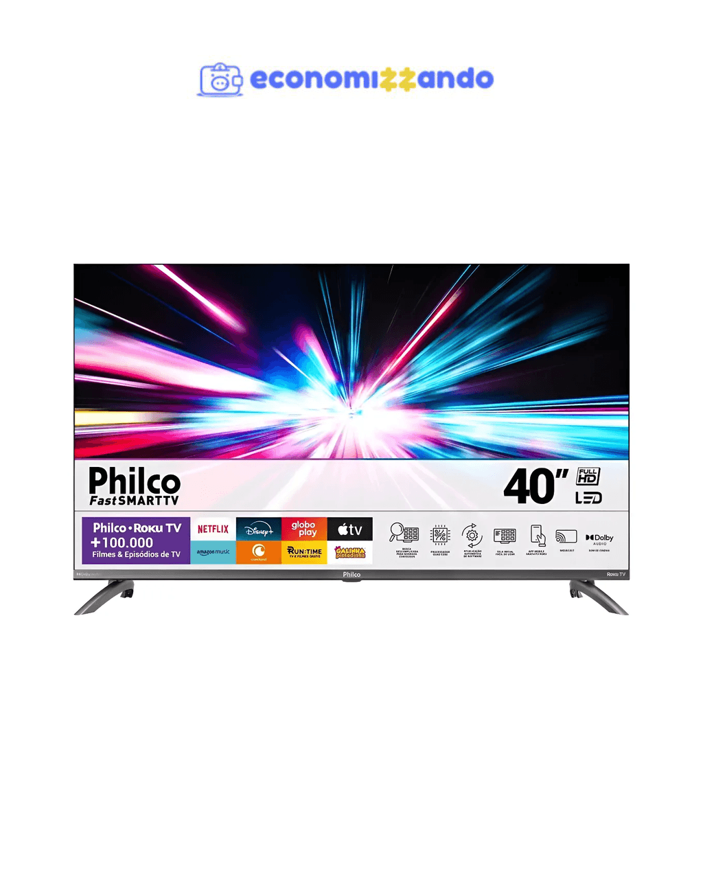 Smart Tv 40 Philco Ptv40m9gr2cgb Roku Tv Led Dolby Audio