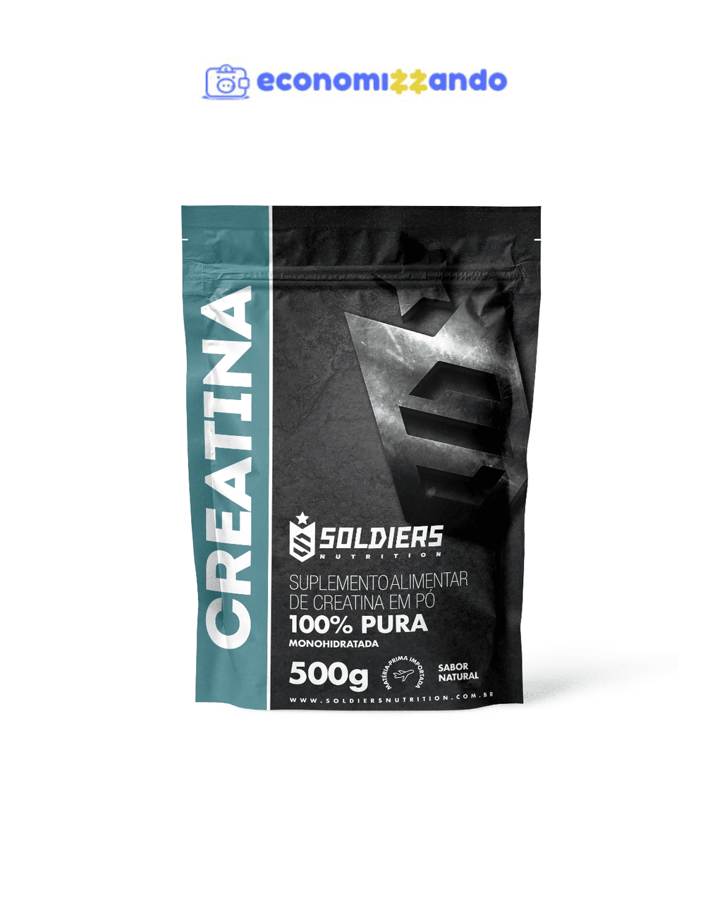 Creatina Monohidratada 500g - 100% Pura Importada - Soldiers Nutrition