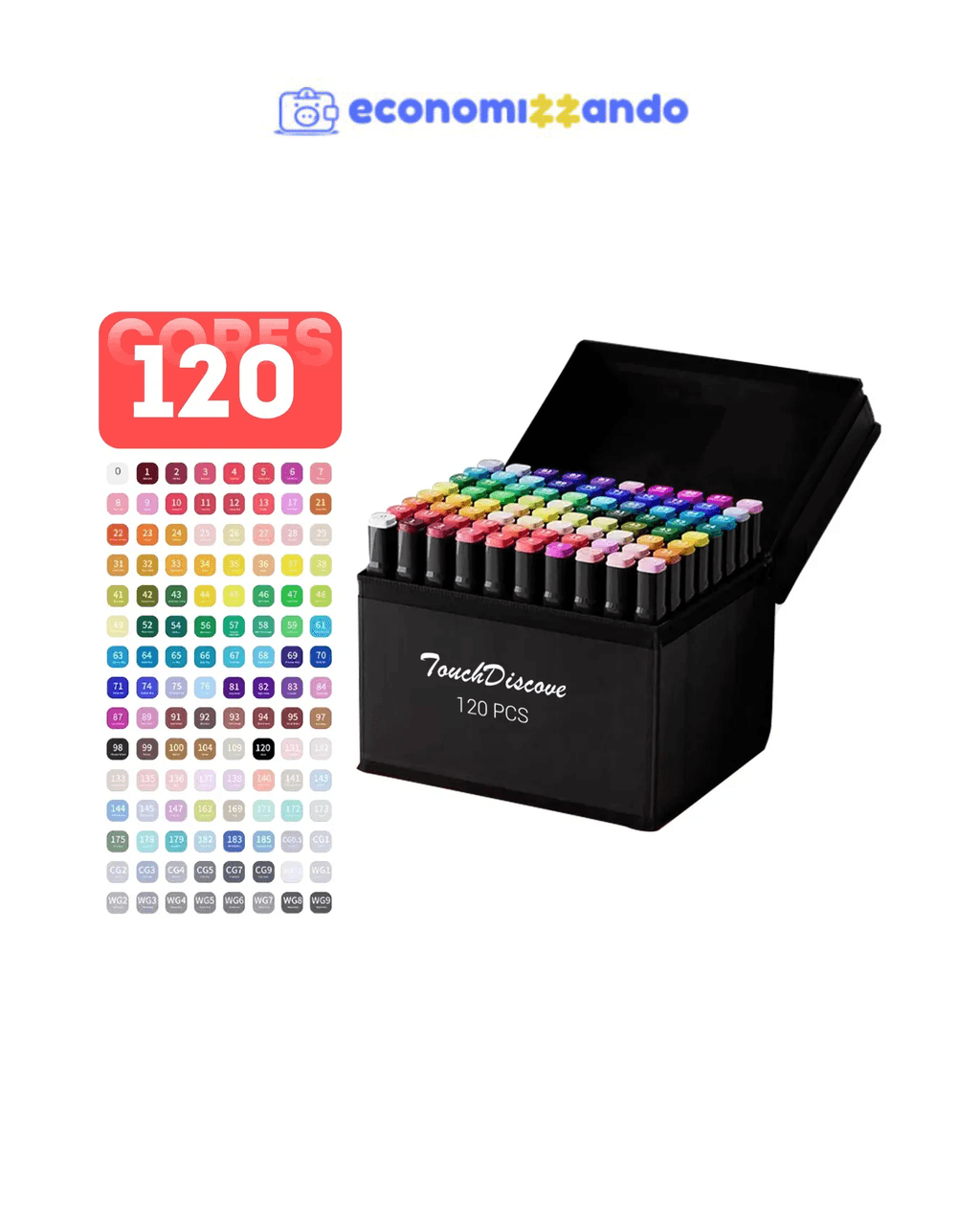 Conjunto Canetas Marcador Canetinha Ponta Dupla 120cores Kit