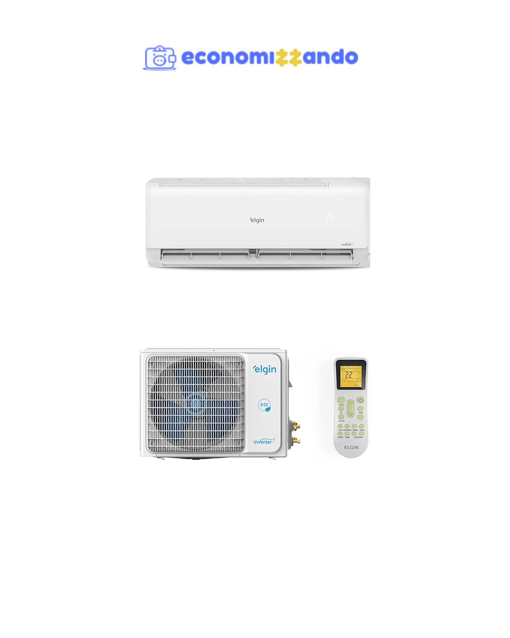 Ar Condicionado Inverter Elgin Eco II 9000 Btus Frio 220v R-32 Wi-Fi