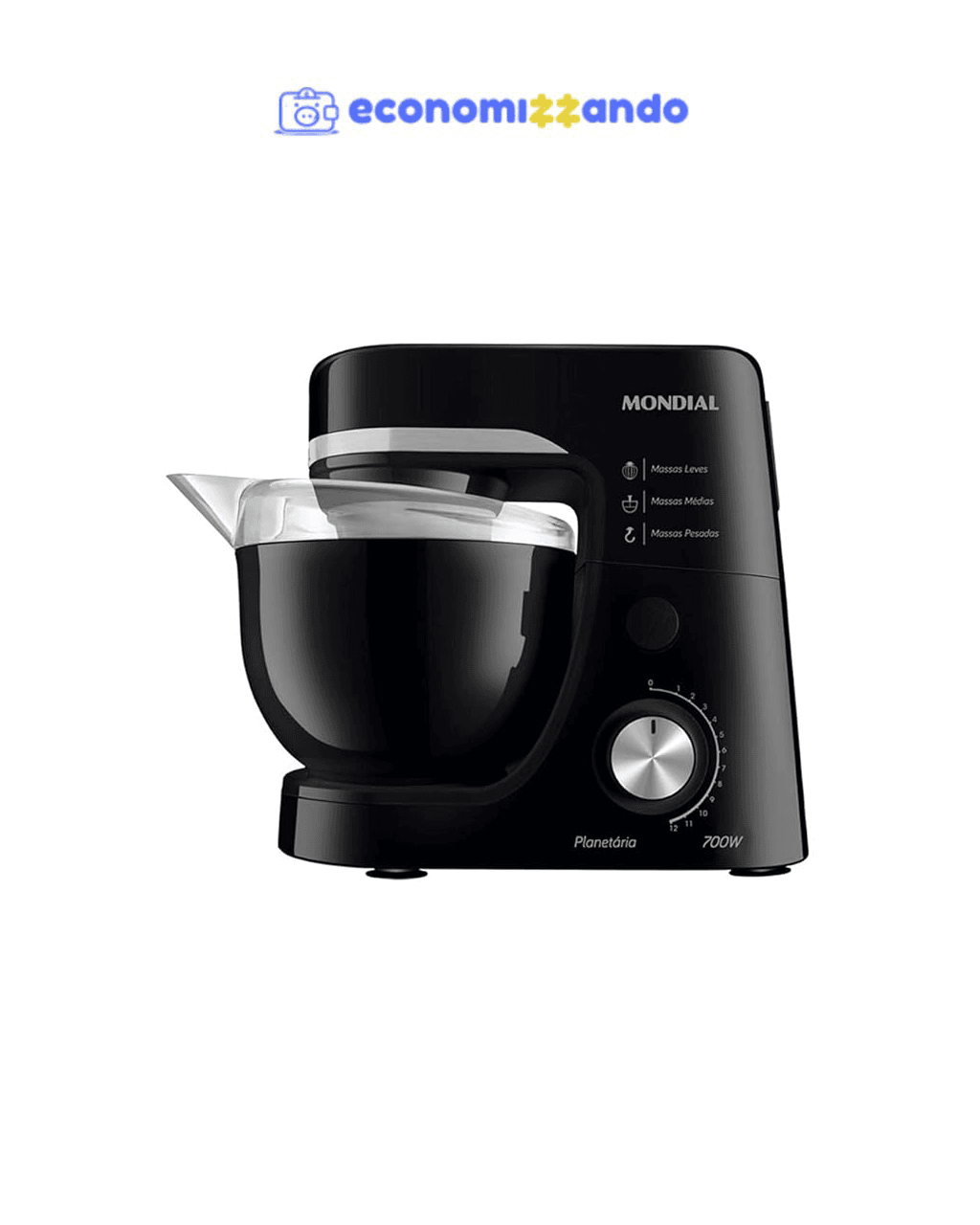 Batedeira Planetária, Mondial, Preto, 700W, 110V - BP-03-B