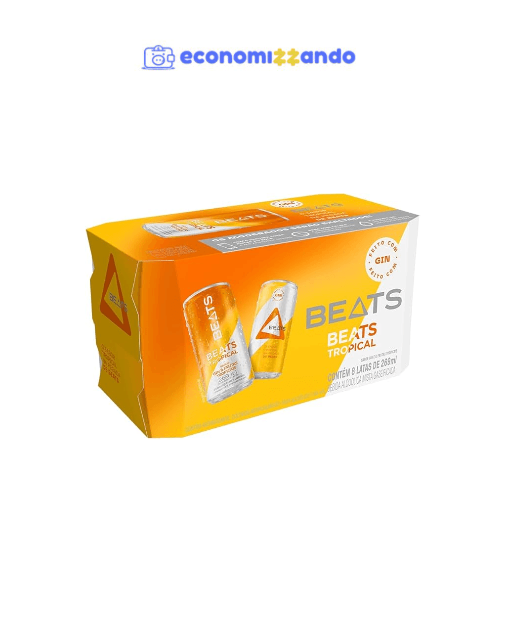 Pack de Bebida Mista Skol Beats Tropical 269ml - 8 Unidades