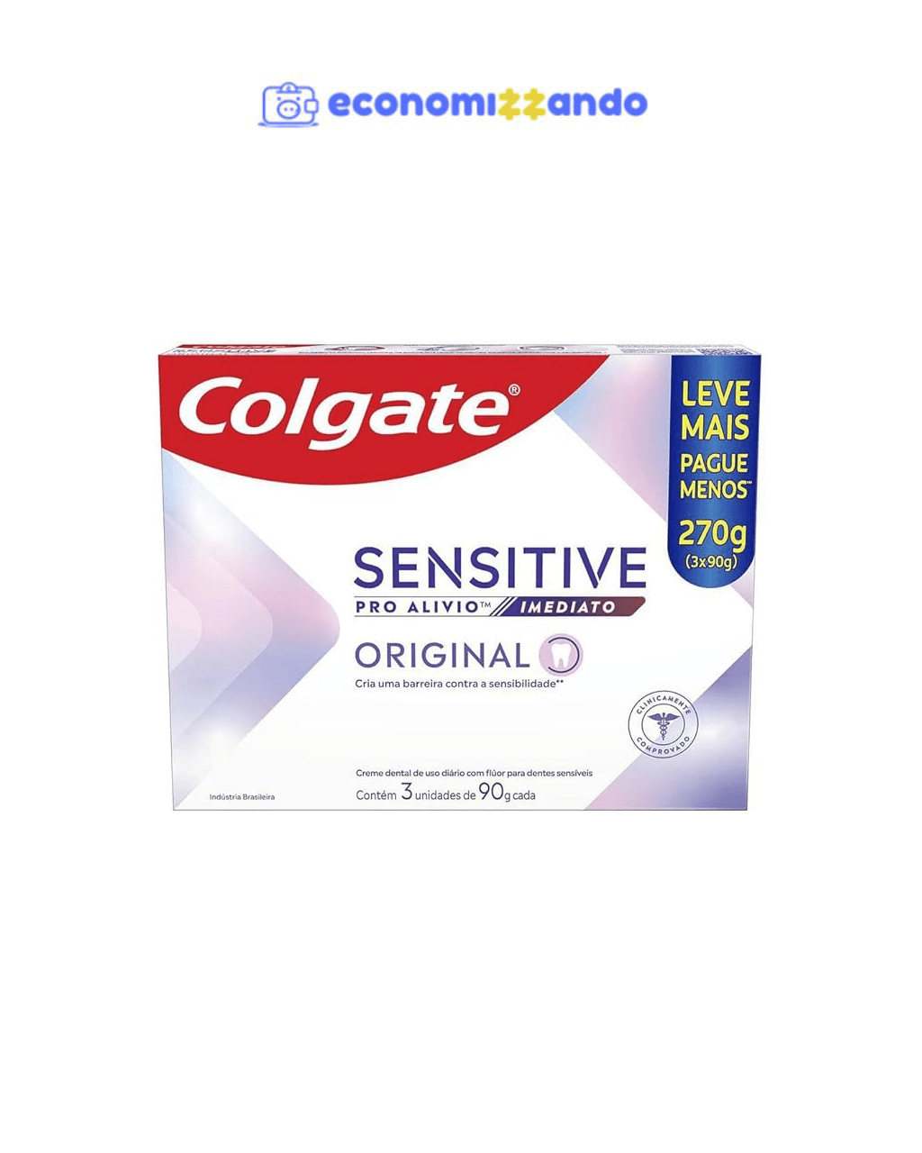 3x Colgate Creme Dental para Sensibilidade Sensitive Pro Alívio Imediato Original 90g 
