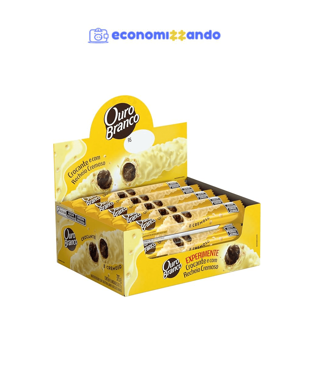 Ouro Branco - Stick Wafer Recheado pacote com 15 unidades de 25g