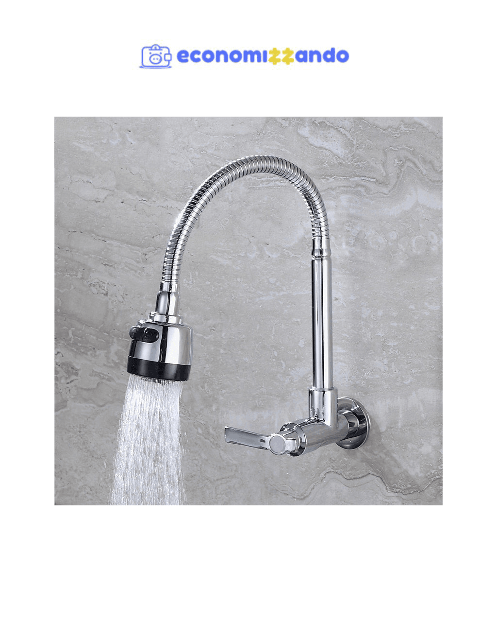 Inox Prata Torneira Com Chuveiro Com Rotação De 360° Cozinha Luxo Parede Promoção