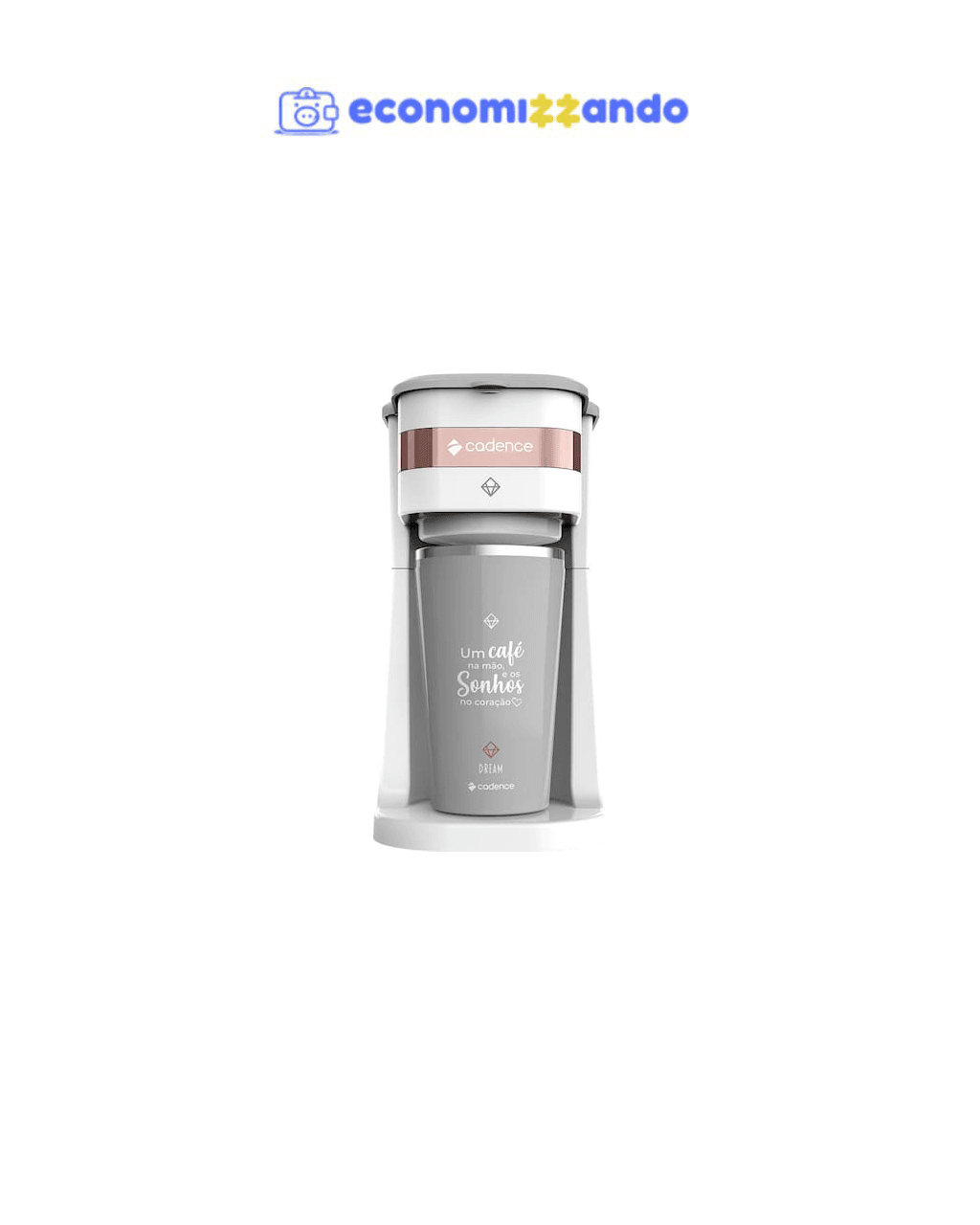 Cafeteira Elétrica Cadence Dream Rosé Gold com Copo Térmico - 220V