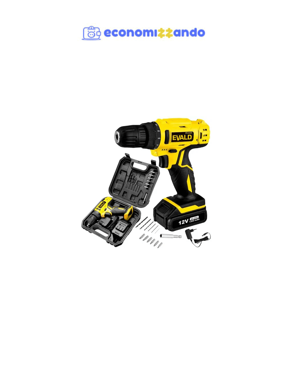 Parafusadeira Furadeira 12v Bivolt Pfe-12ev Maleta Kit Evald