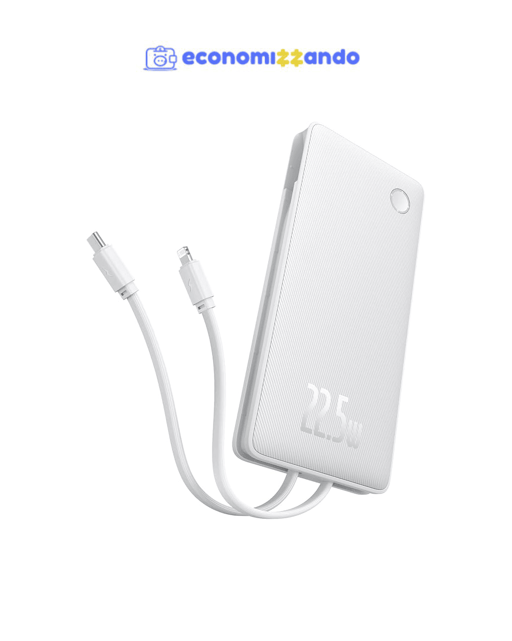 Carregador Portátil Baseus Digital Display Power Bank carregamento rápido 15W/20W/22.5W (Branco 22.5W, Milliamp Hours, 10000)