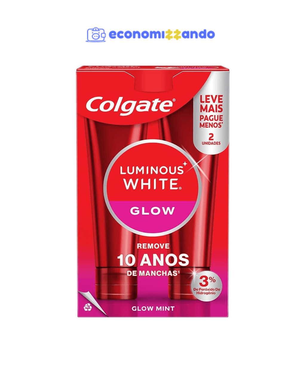 Colgate Creme Dental Para Clareamento Luminous White Glow 70g 2 un