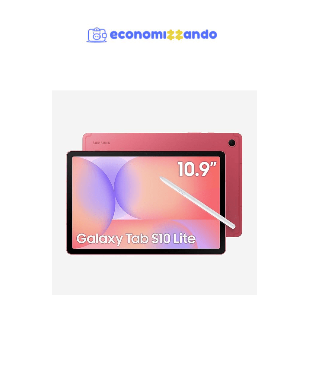 Galaxy Tab S10 Lite, 128GB, Tela 10.9", WIFI, Vermelho
