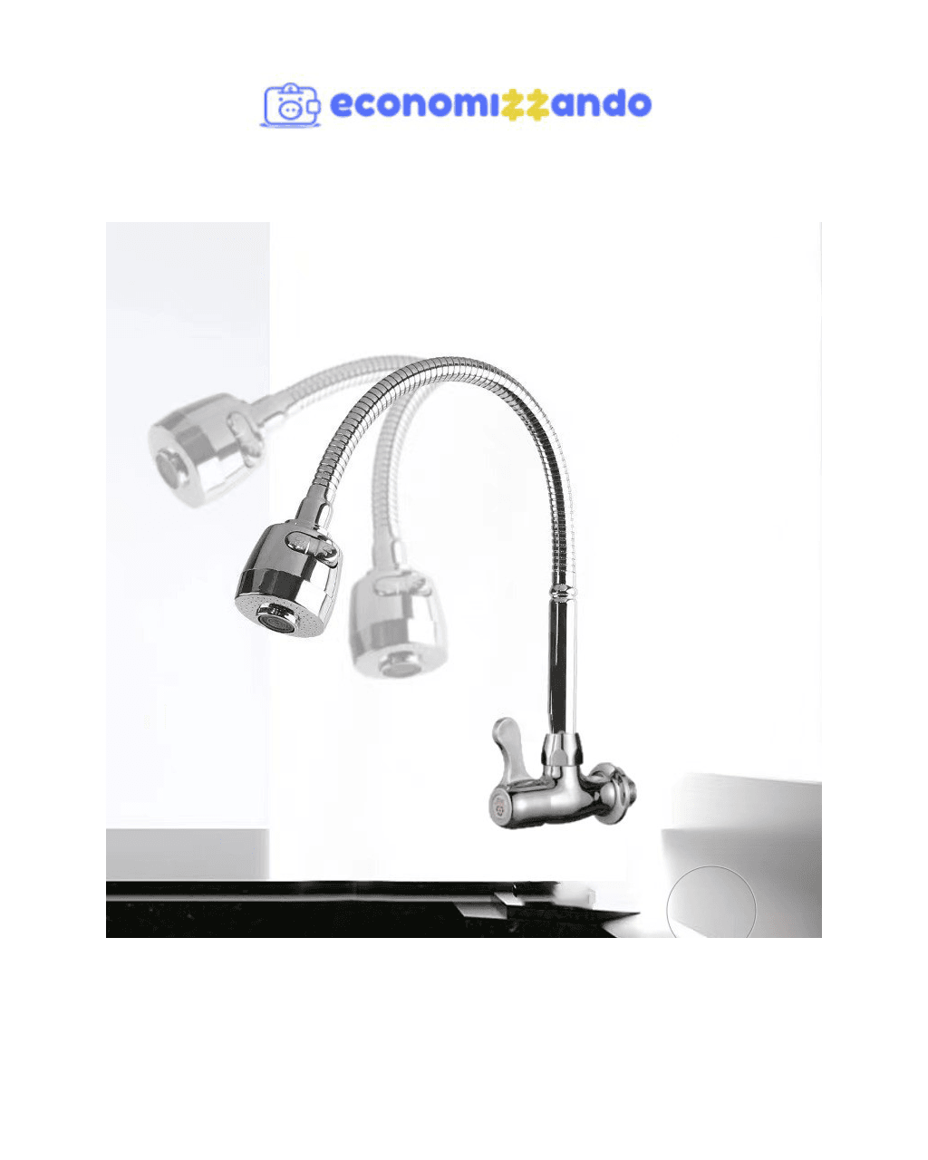 Torneira cozinha parede Chuveirinho para pia de cozinha flexível prata Metal ABS