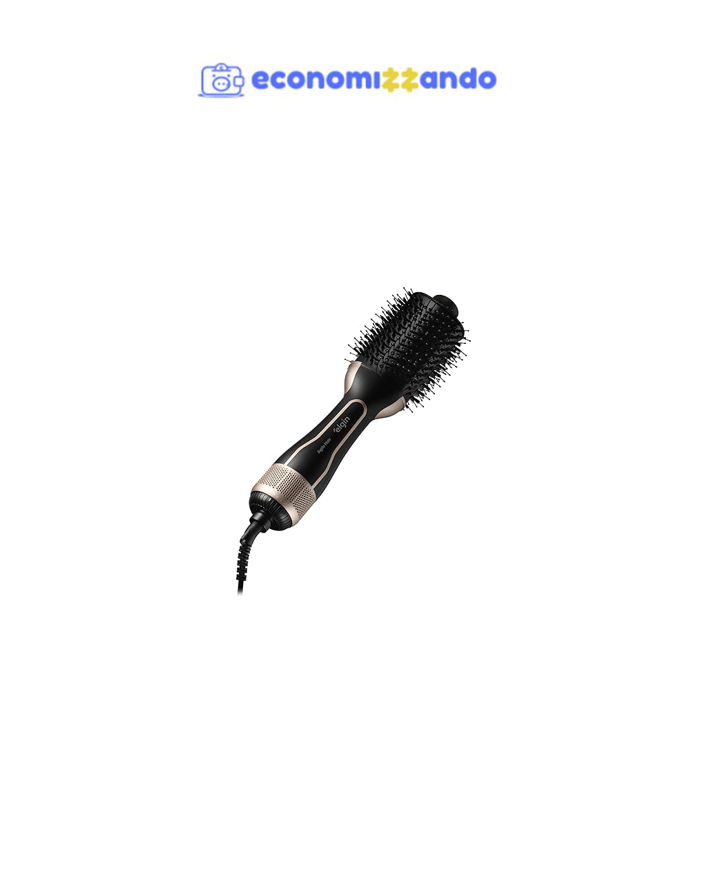 Escova Secadora Agile Hair Tourmaline Íon 3 em 1 Bivoltn Elgin 1200 -Seca, Alisa e Modela