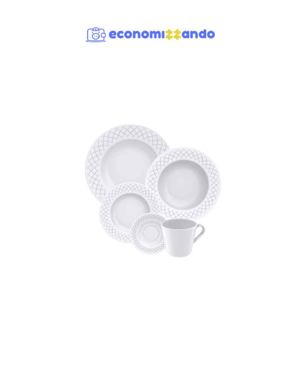 Aparelho de Jantar Ingrid em Porcelana 20 Peças Cor Branco Tramontina