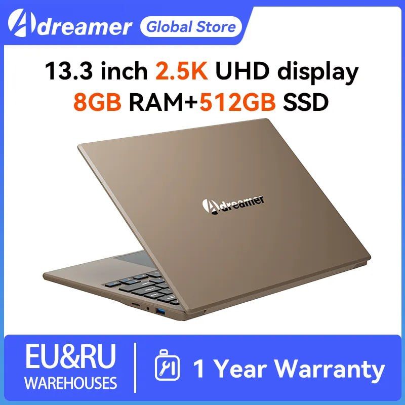 Adreamer-LeoBook 13 Computador portátil, janelas 10 Computador, 13,3 ", Intel Celeron N4020, 8GB de RAM, 1 TB SSD, 2.5K, IPS, Display UHD, PC Notebook