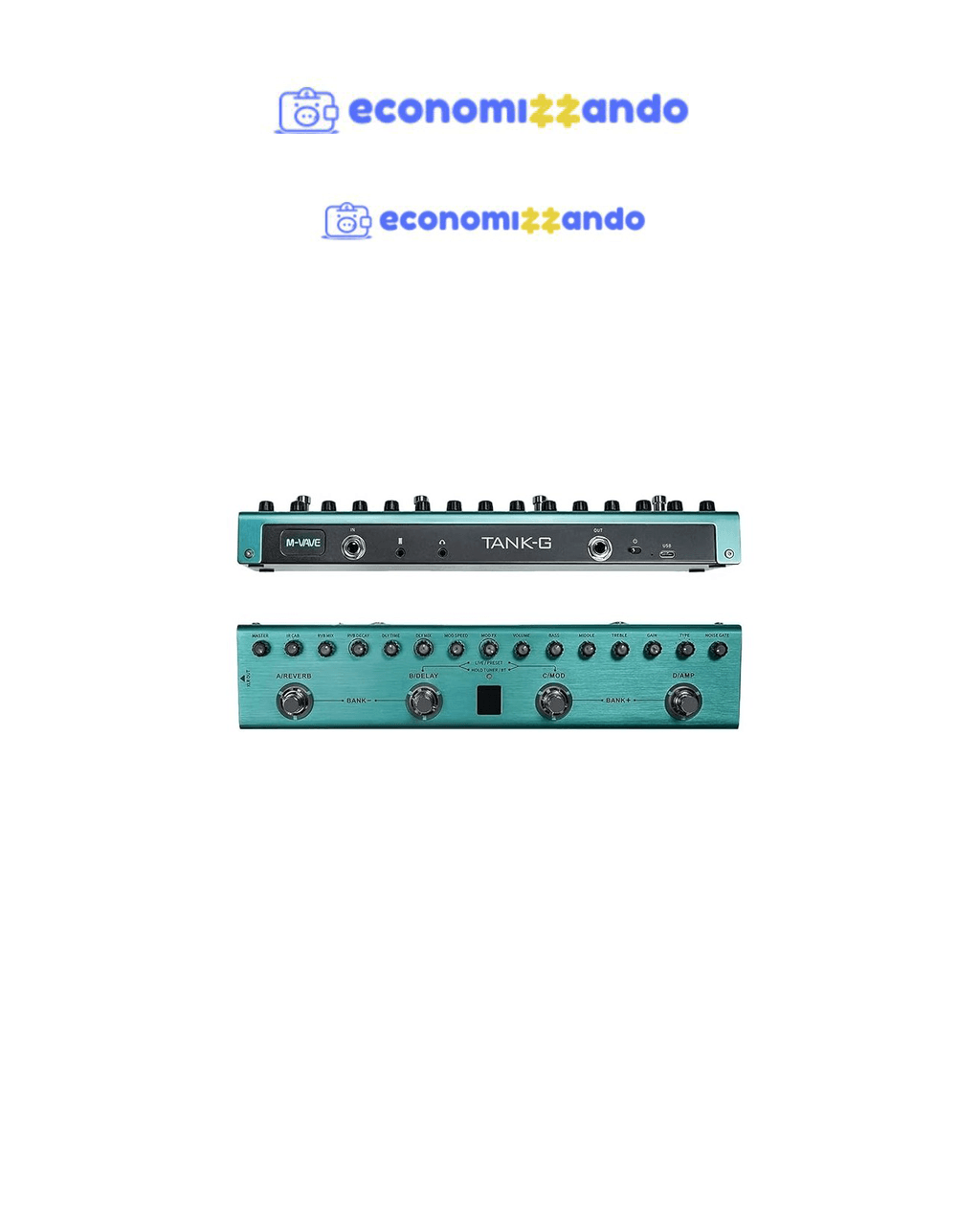 Pedal multiefeitos para guitarra M-VAVE Tank-G 