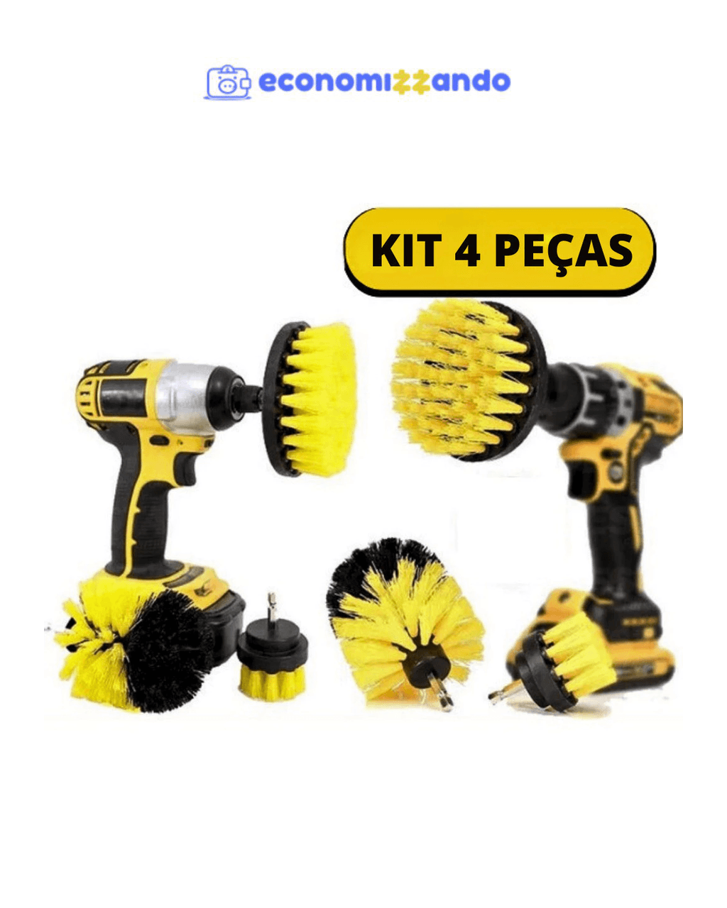 Kit Escovas De Limpeza Pesada Para Parafusadeira Furadeira