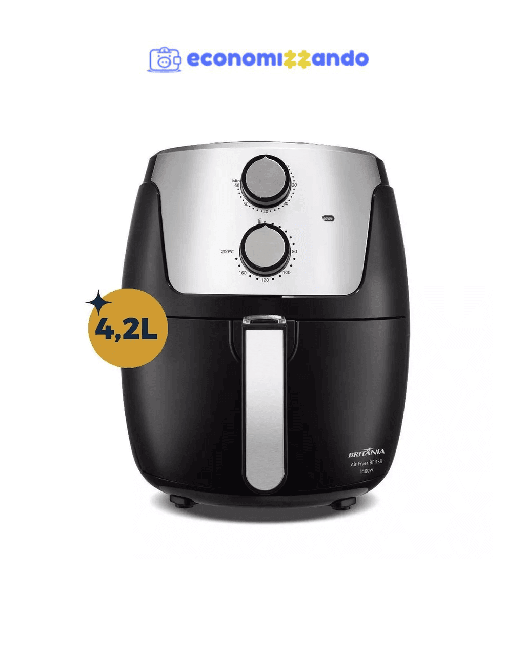 Air Fryer Britânia 4,2L Dura Mais 1500W BFR38