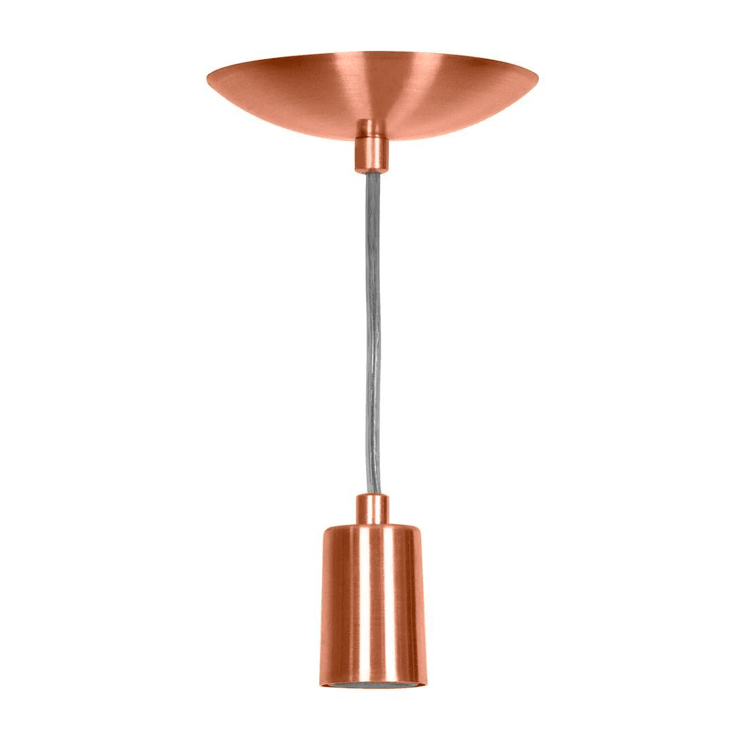 Lustre Pendente Tubo Cilindro Alumínio Cobre Fio 1.20m